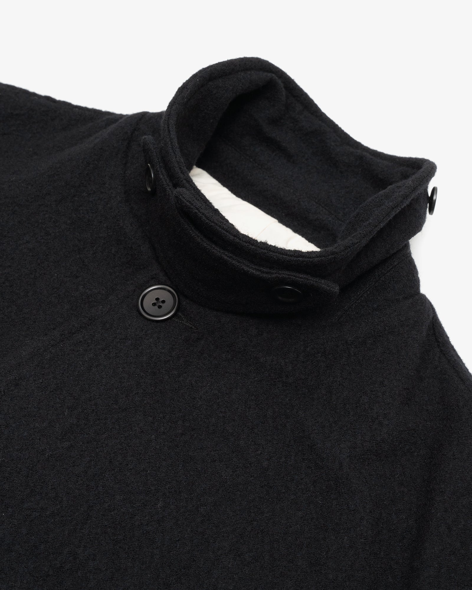SAWED OFF MAC - BLACK PIECE DYED WOOL TWILL