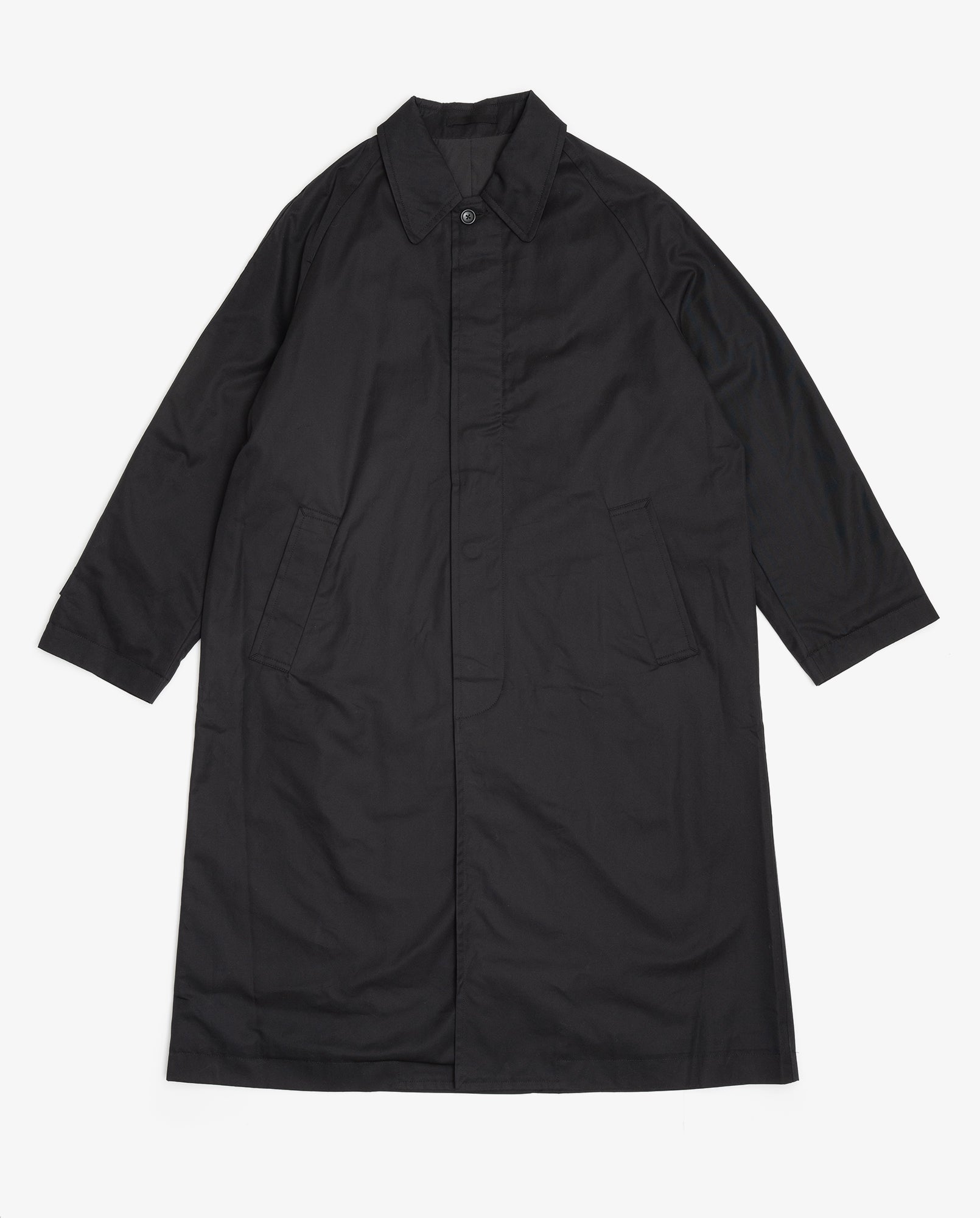 DRAFT COAT - BLACK COTTON MASTERSHIELD