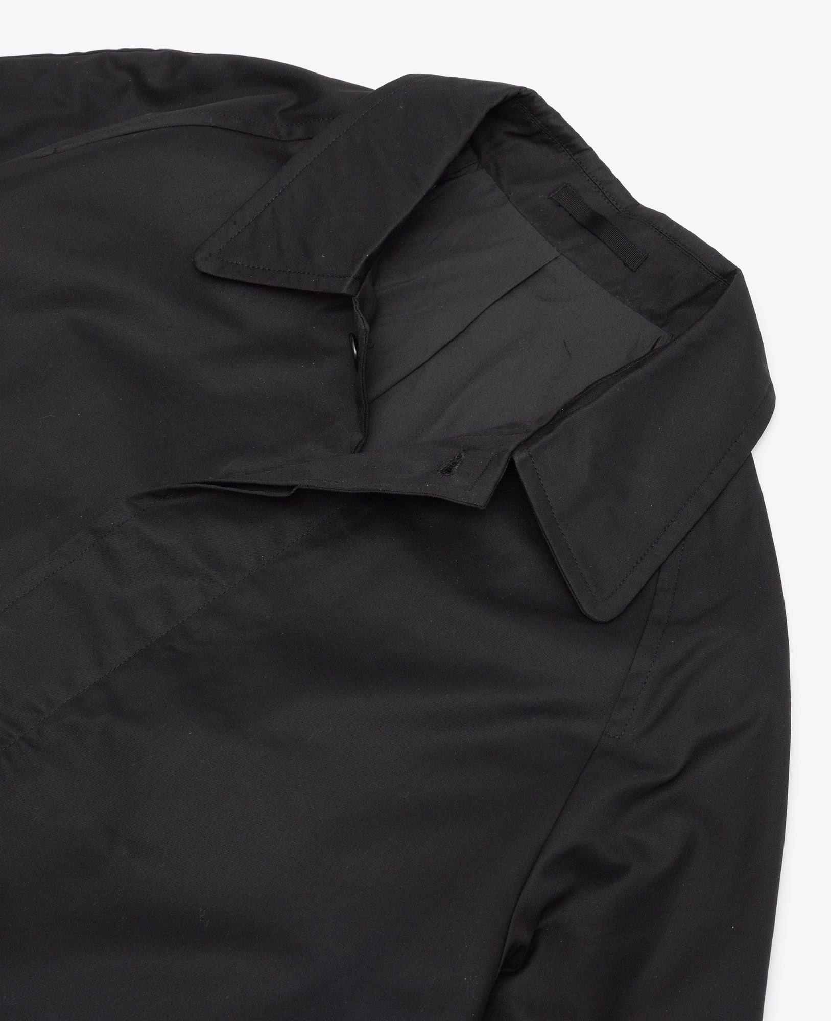DRAFT COAT - BLACK COTTON MASTERSHIELD