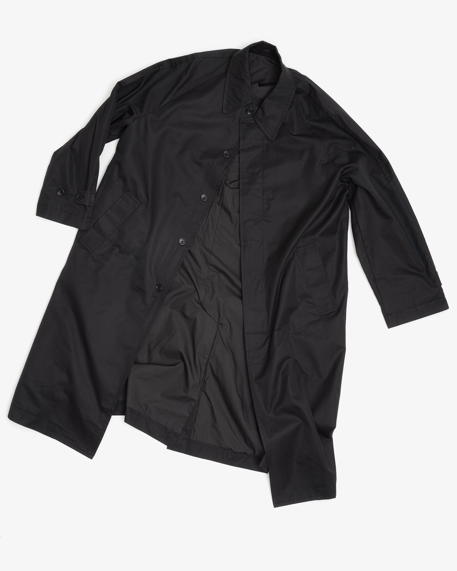 DRAFT COAT - BLACK COTTON MASTERSHIELD