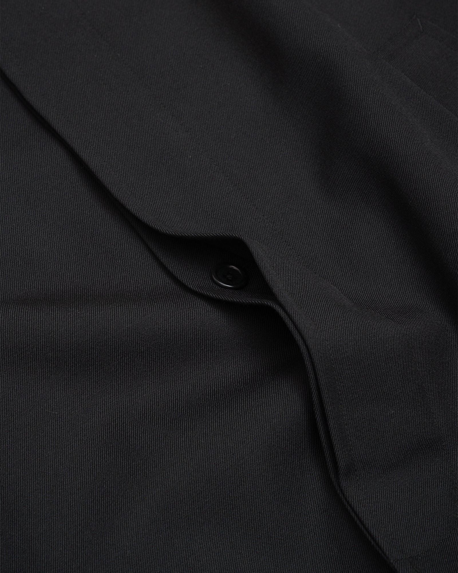 DRAFT COAT - BLACK HEAVYWEIGHT WOOL GABARDINE