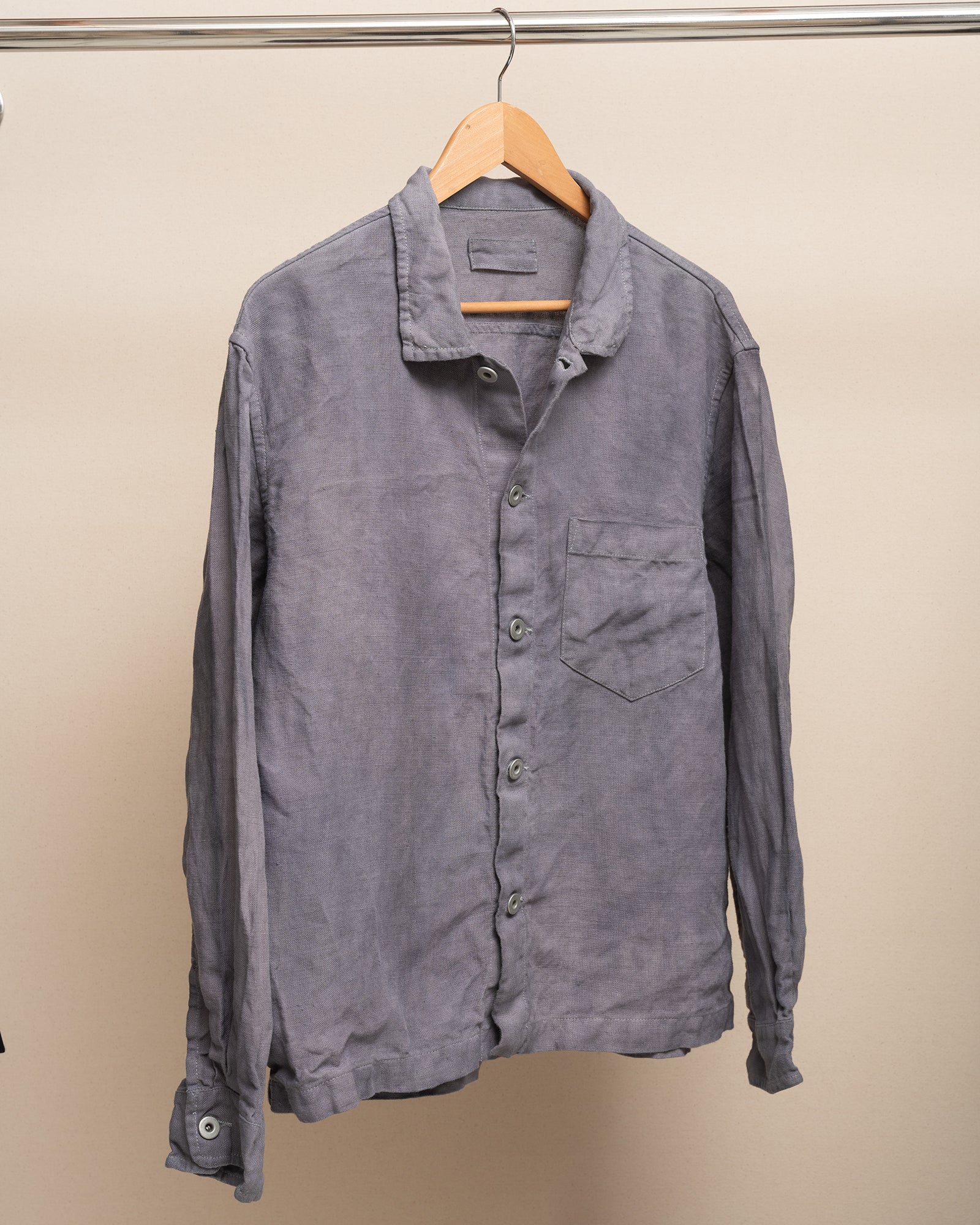 TRAVAIL SHIRT - OVERDYED WELTERWEIGHT LINEN