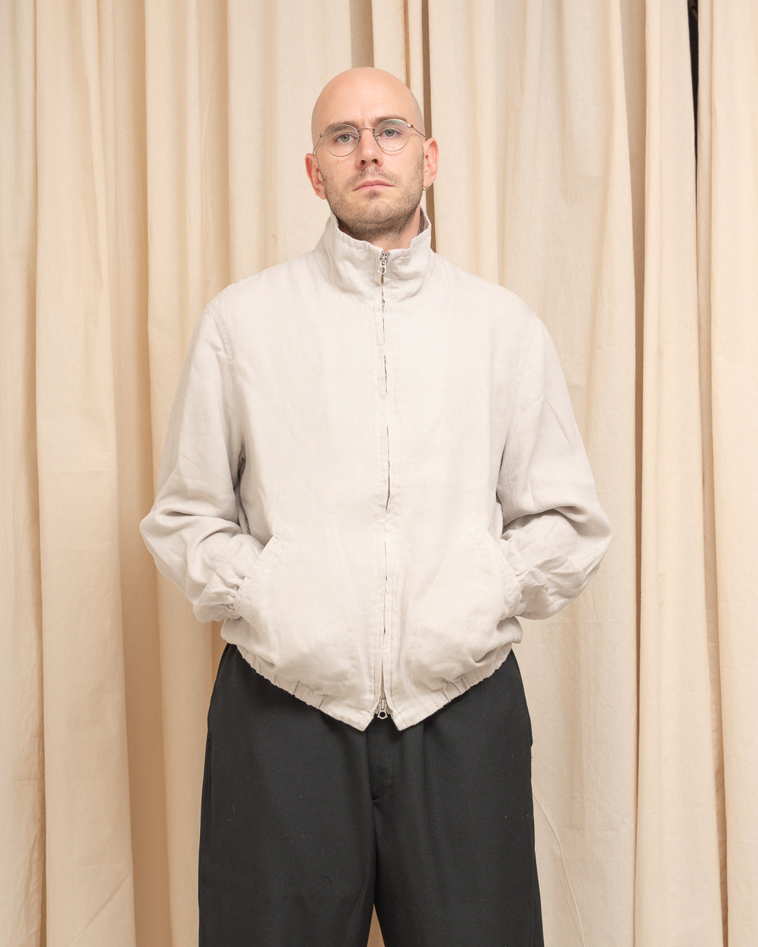 CIRCUIT JACKET - LIGHT GREY WASHED BELGIAN LINEN