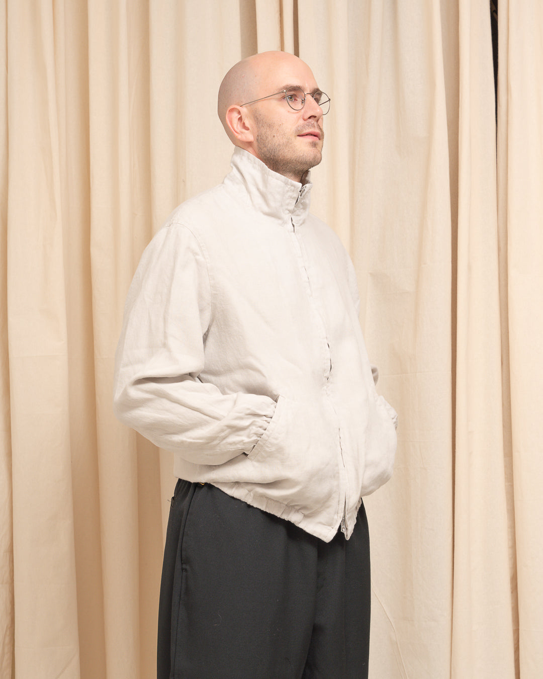 CIRCUIT JACKET - LIGHT GREY WASHED BELGIAN LINEN