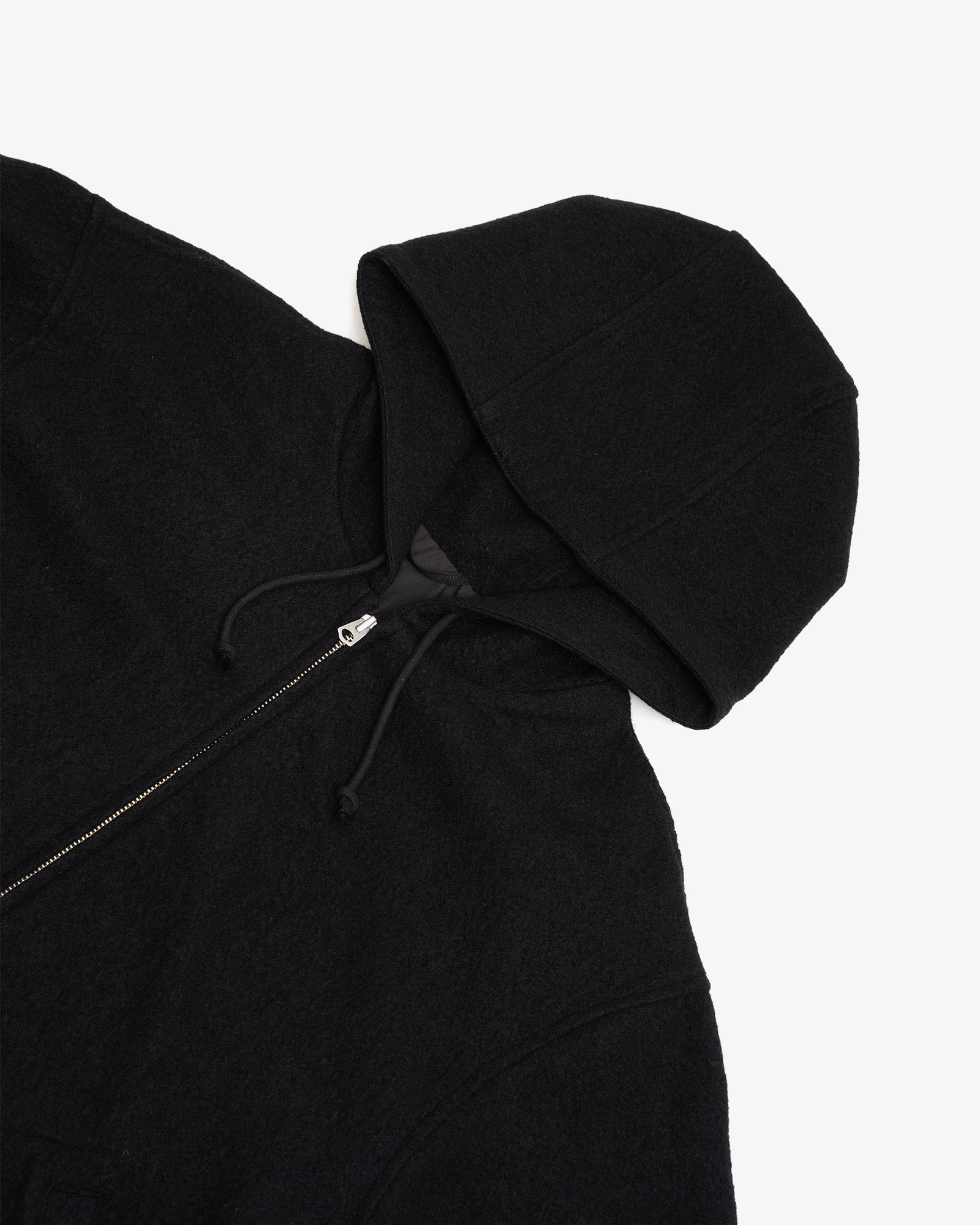 PARKA - BLACK PIECE DYED WOOL TWILL