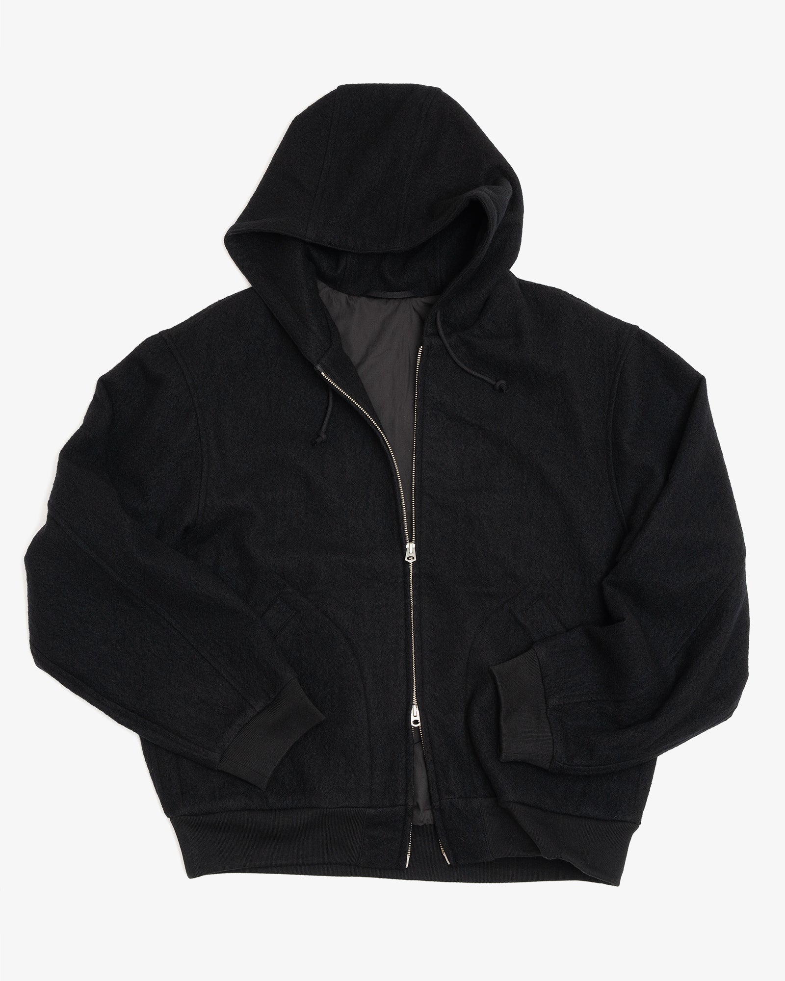 PARKA - BLACK PIECE DYED WOOL TWILL
