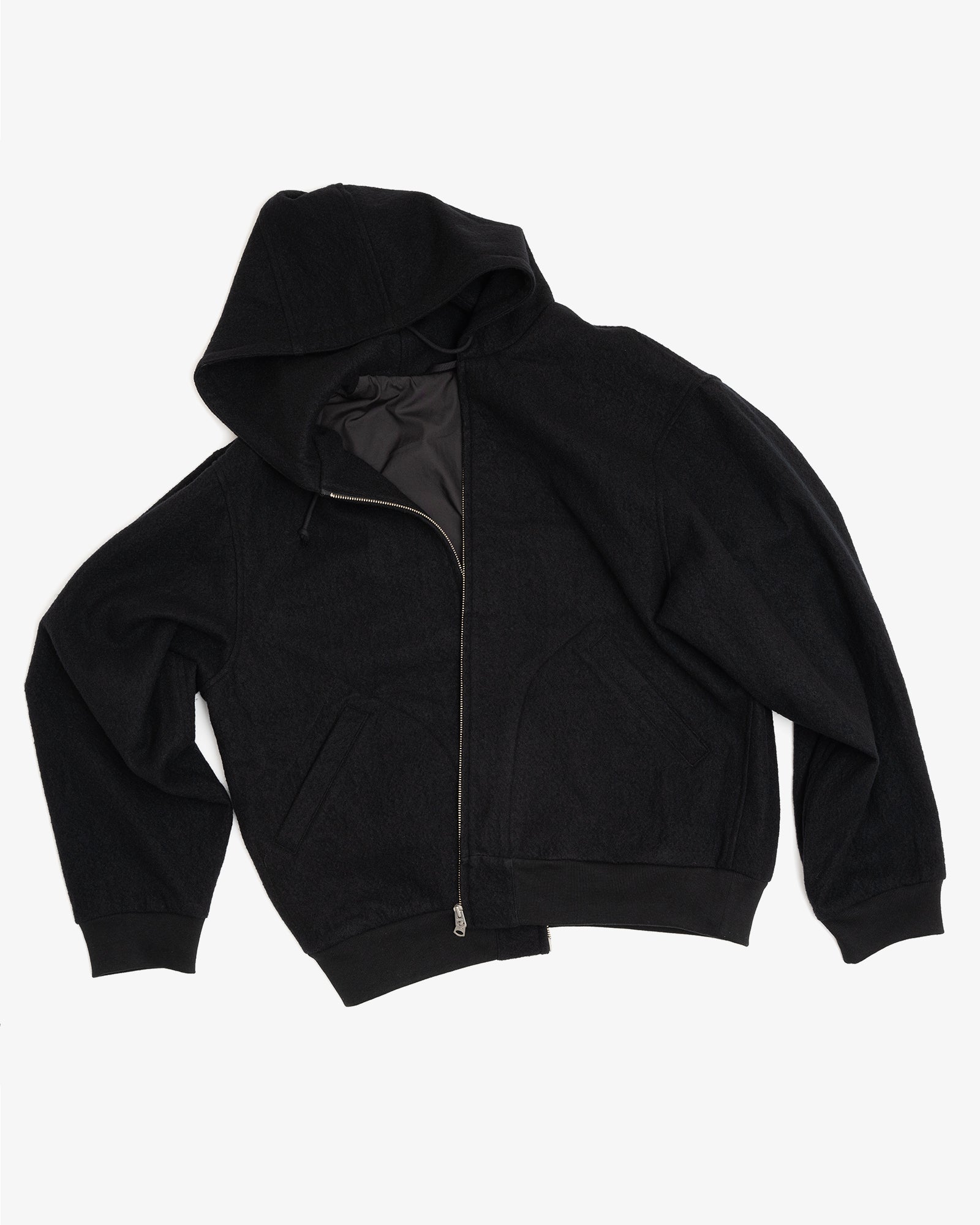 PARKA - BLACK PIECE DYED WOOL TWILL