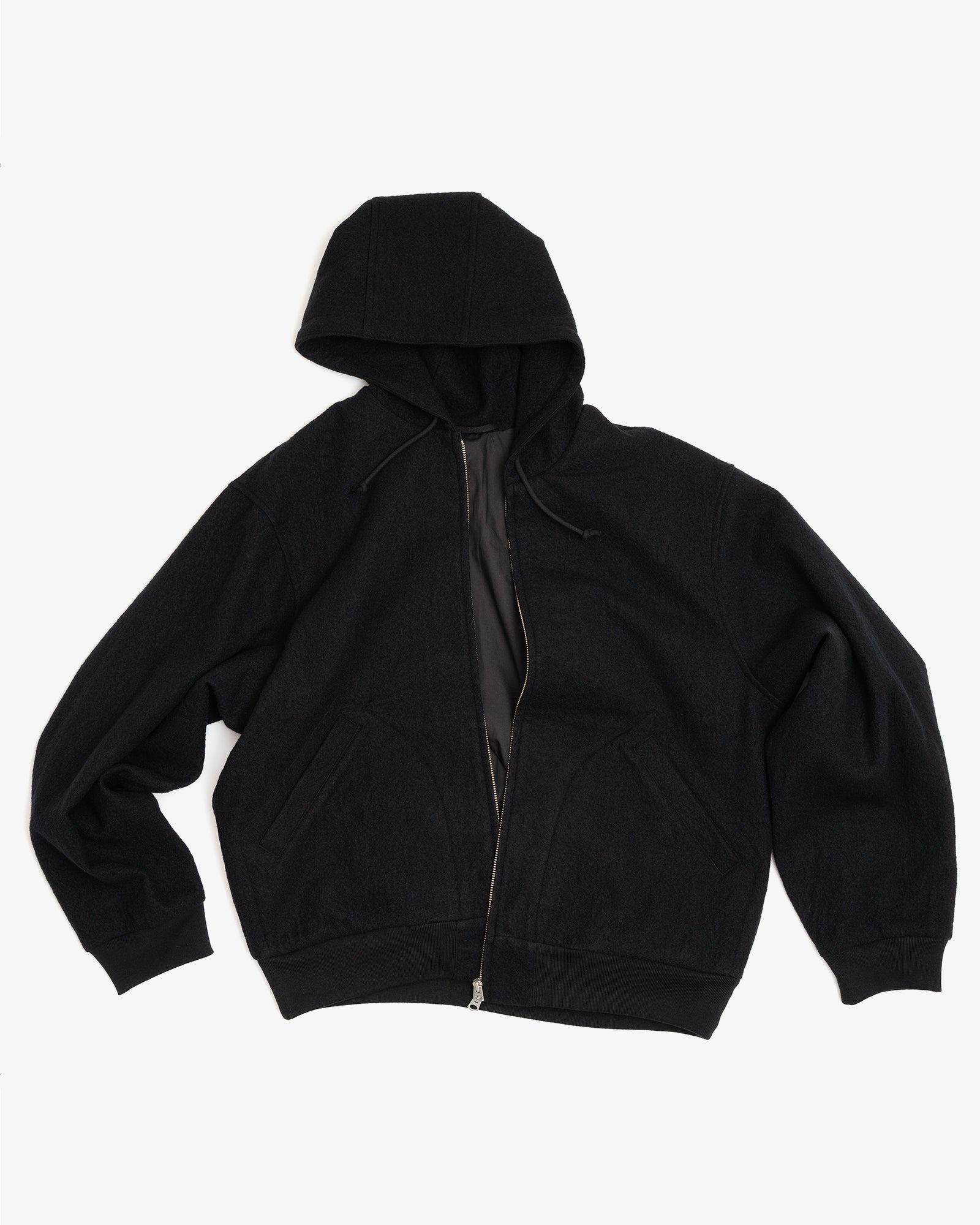 PARKA - BLACK PIECE DYED WOOL TWILL