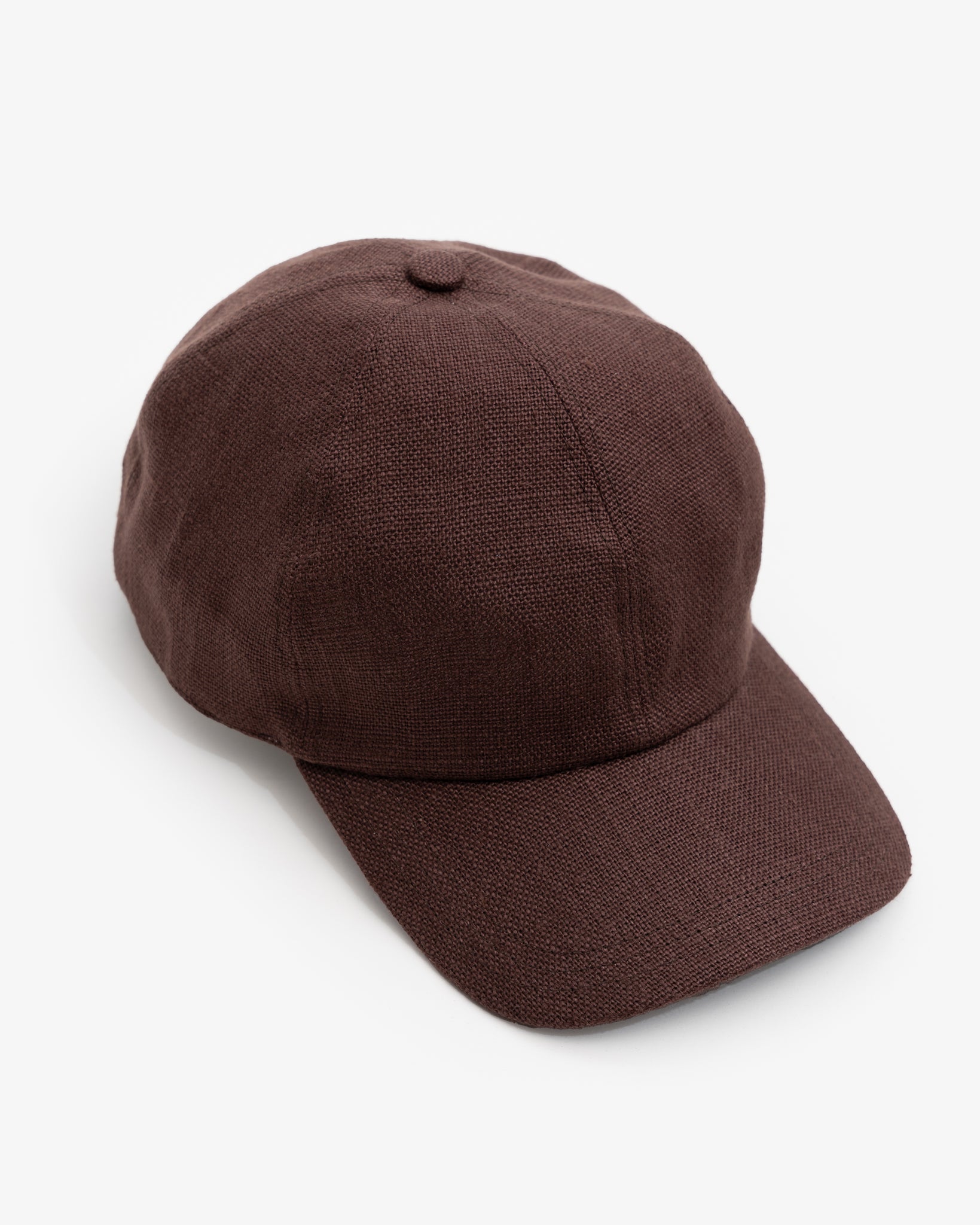 6 PANEL CAP - CHESTNUT BELGIAN LINEN – James Coward