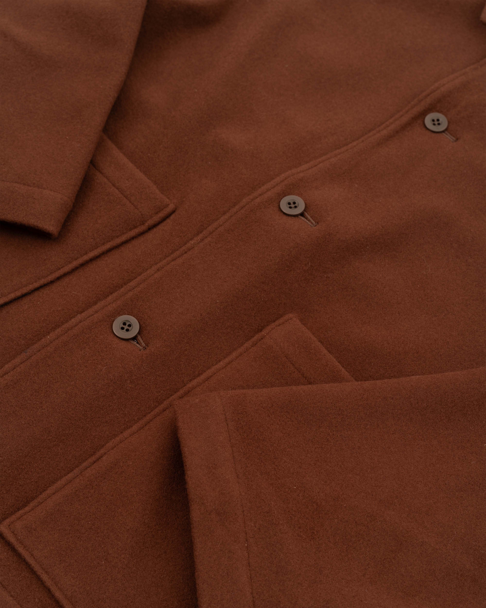 RAMBLER COAT - BROWN WOOL FLANNEL
