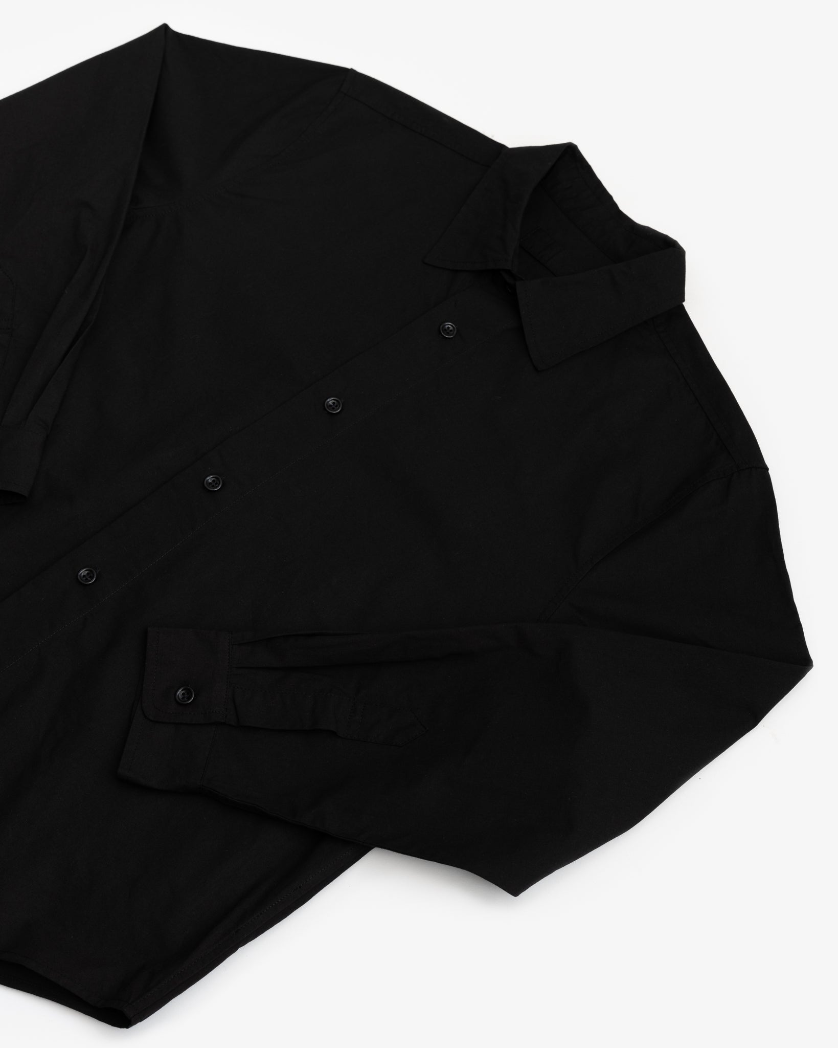 FILTER SHIRT - BLACK COTTON WASHI