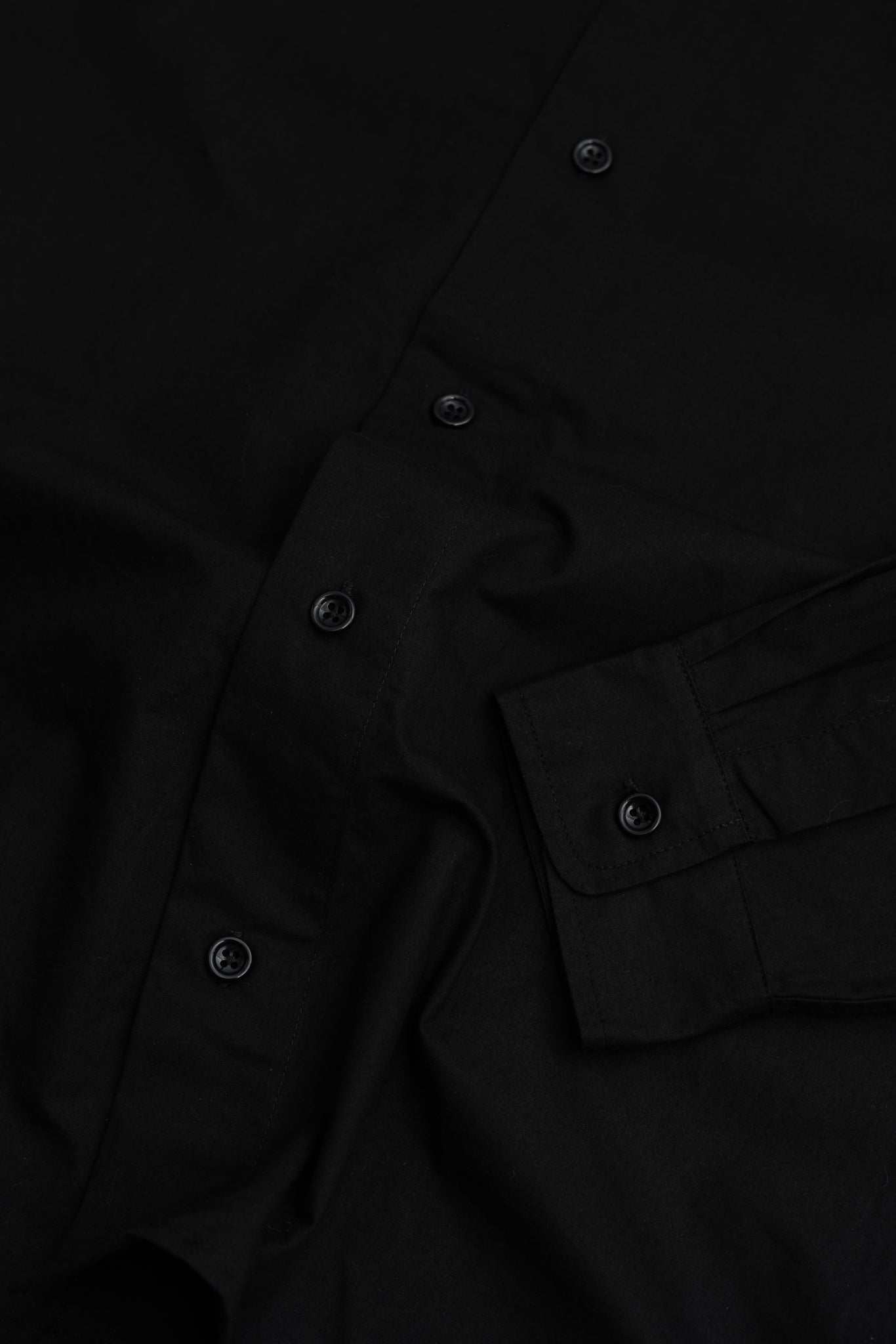 FILTER SHIRT - BLACK COTTON WASHI