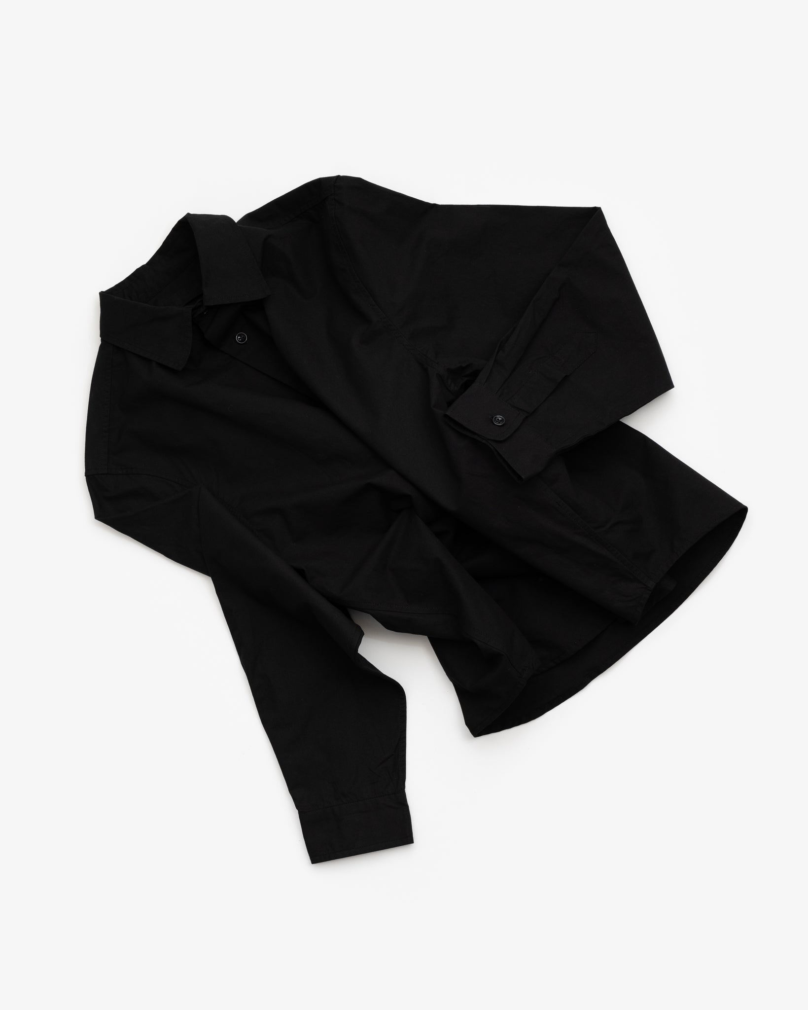 FILTER SHIRT - BLACK COTTON WASHI