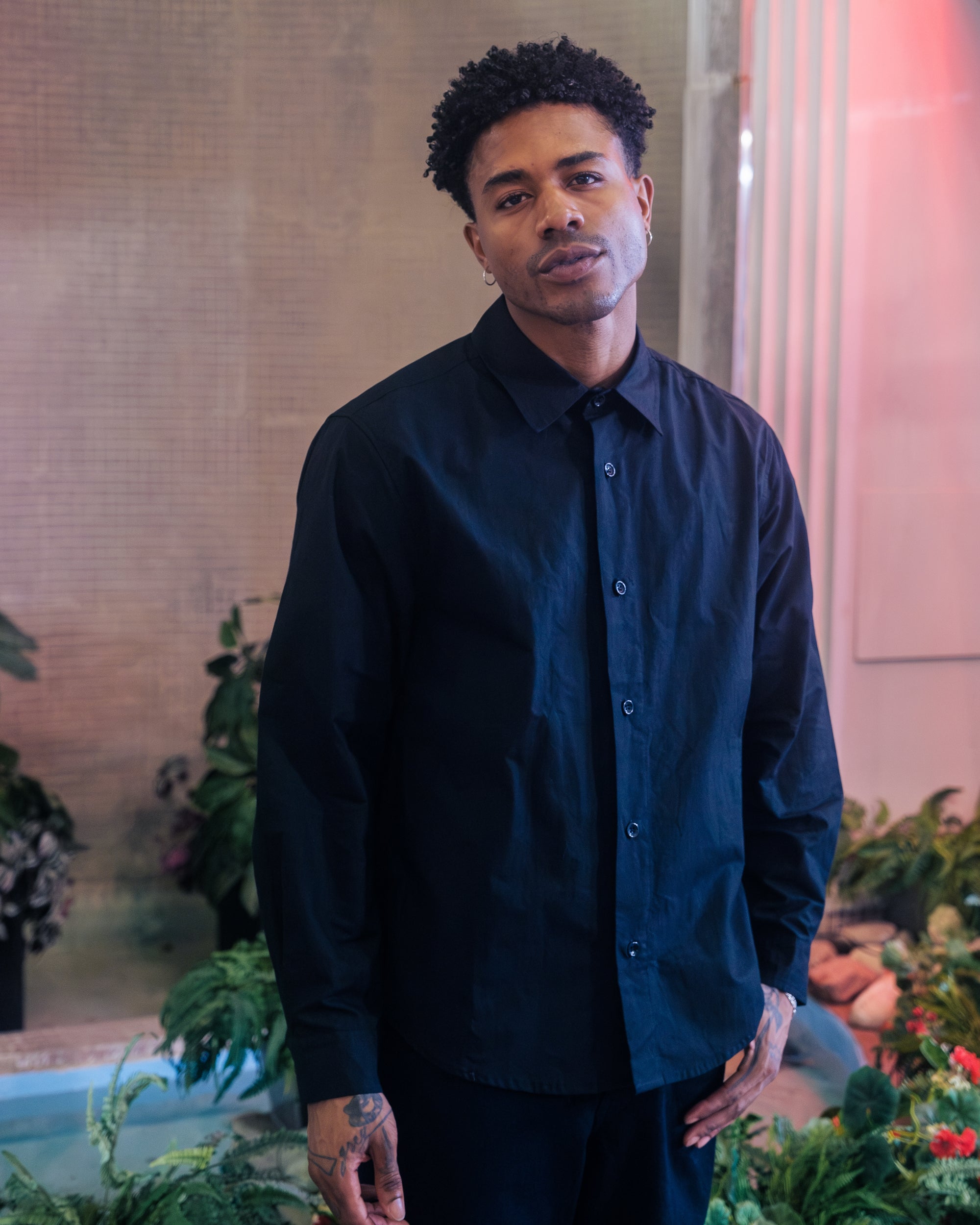 FILTER SHIRT - BLACK COTTON WASHI
