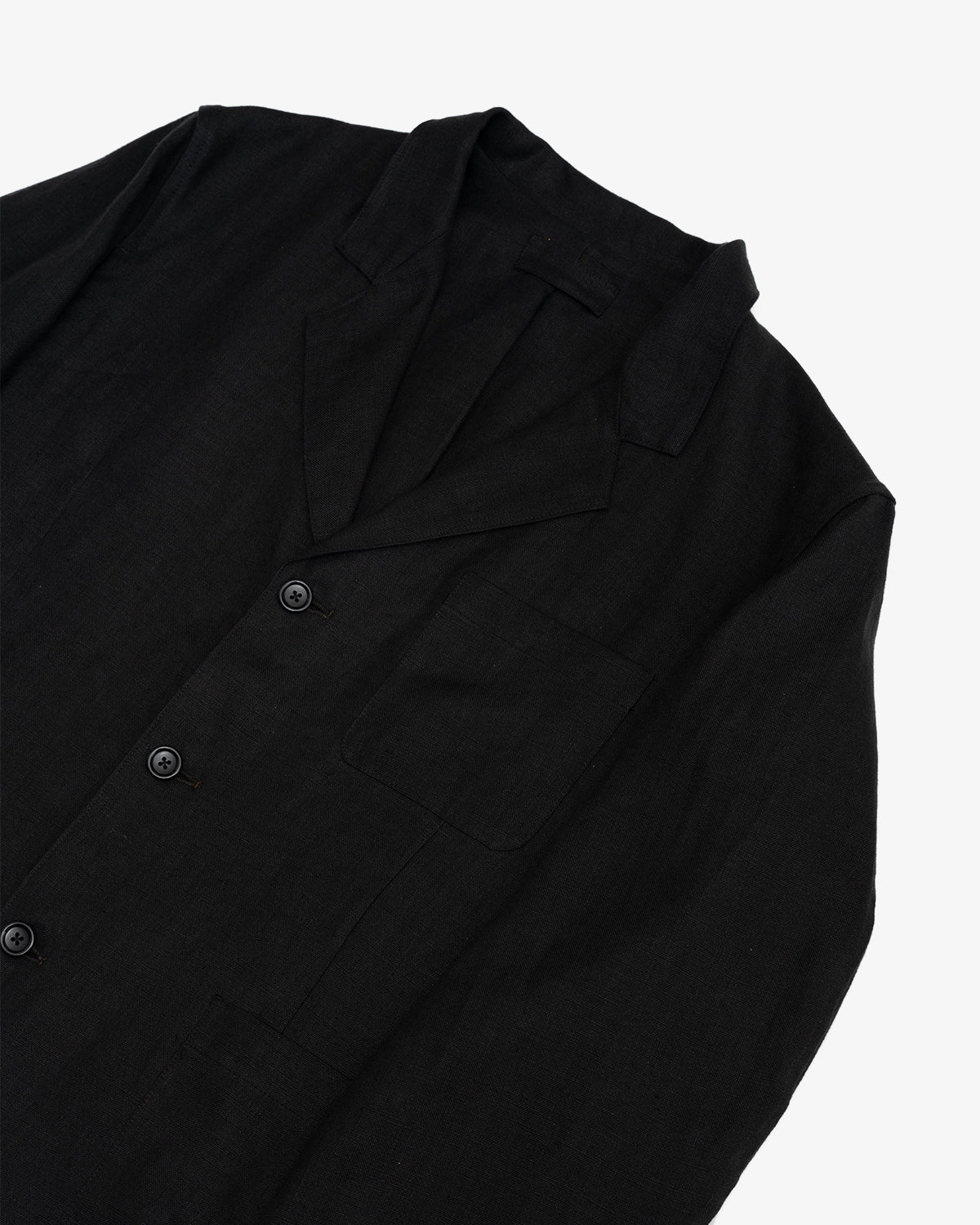 CARRY ON JACKET - BLACK WELTERWEIGHT LINEN – James Coward