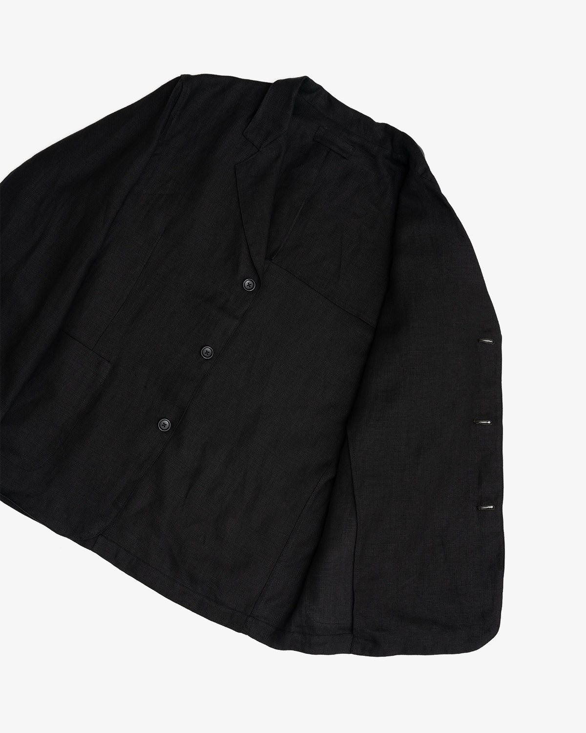 CARRY ON JACKET - BLACK WELTERWEIGHT LINEN – James Coward