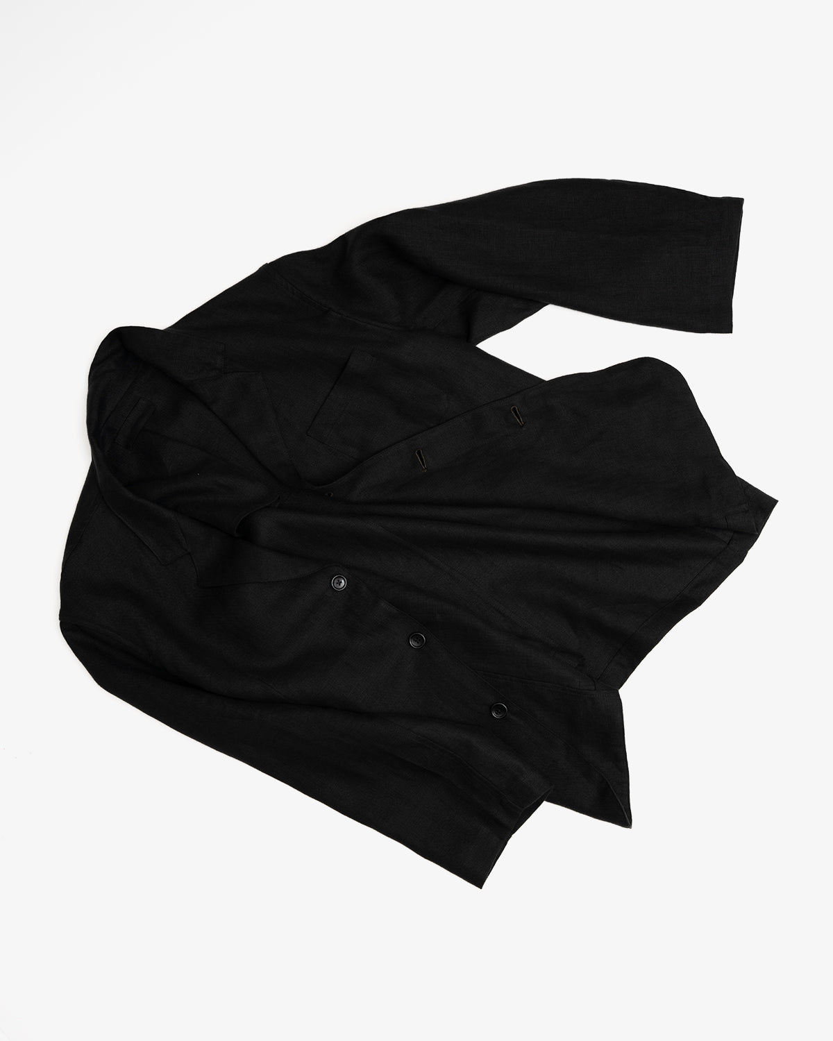 CARRY ON JACKET - BLACK WELTERWEIGHT LINEN – James Coward