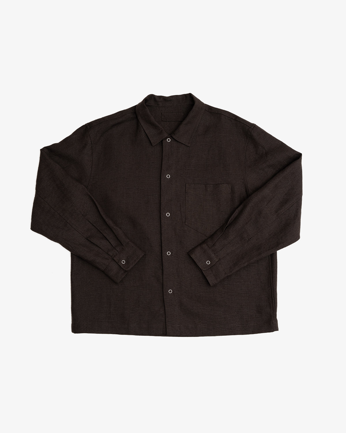 WORKSHOP SHIRT - DARK BROWN LINEN