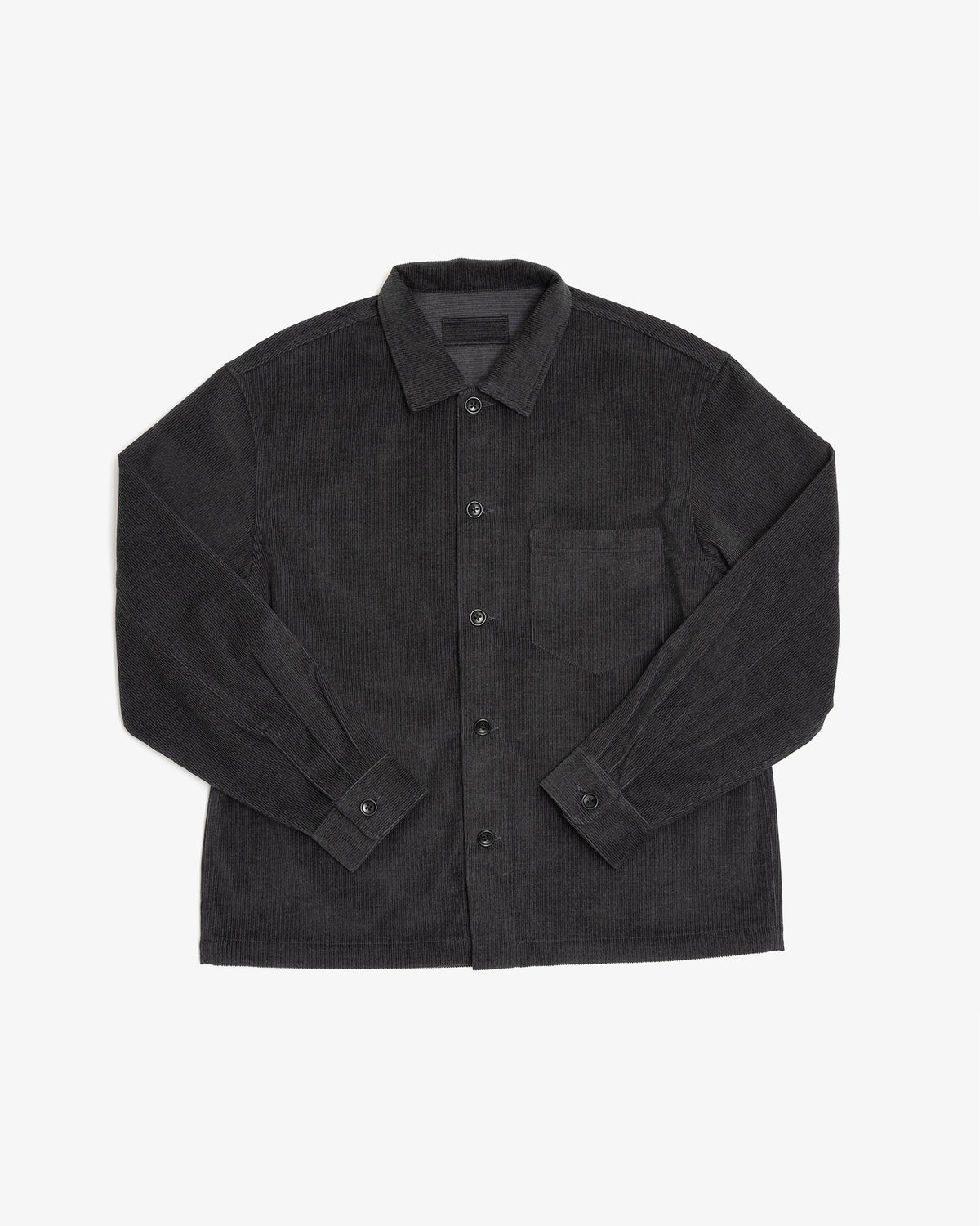 TRAVAIL SHIRT - CHARCOAL YARN DYED COTTON CORDUROY
