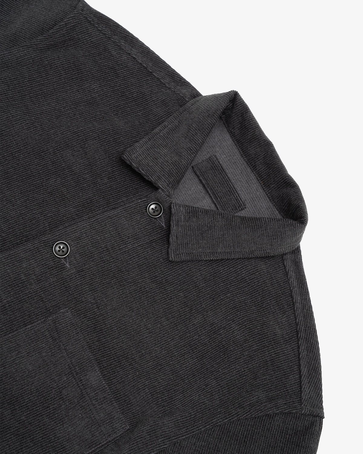TRAVAIL SHIRT - CHARCOAL YARN DYED COTTON CORDUROY