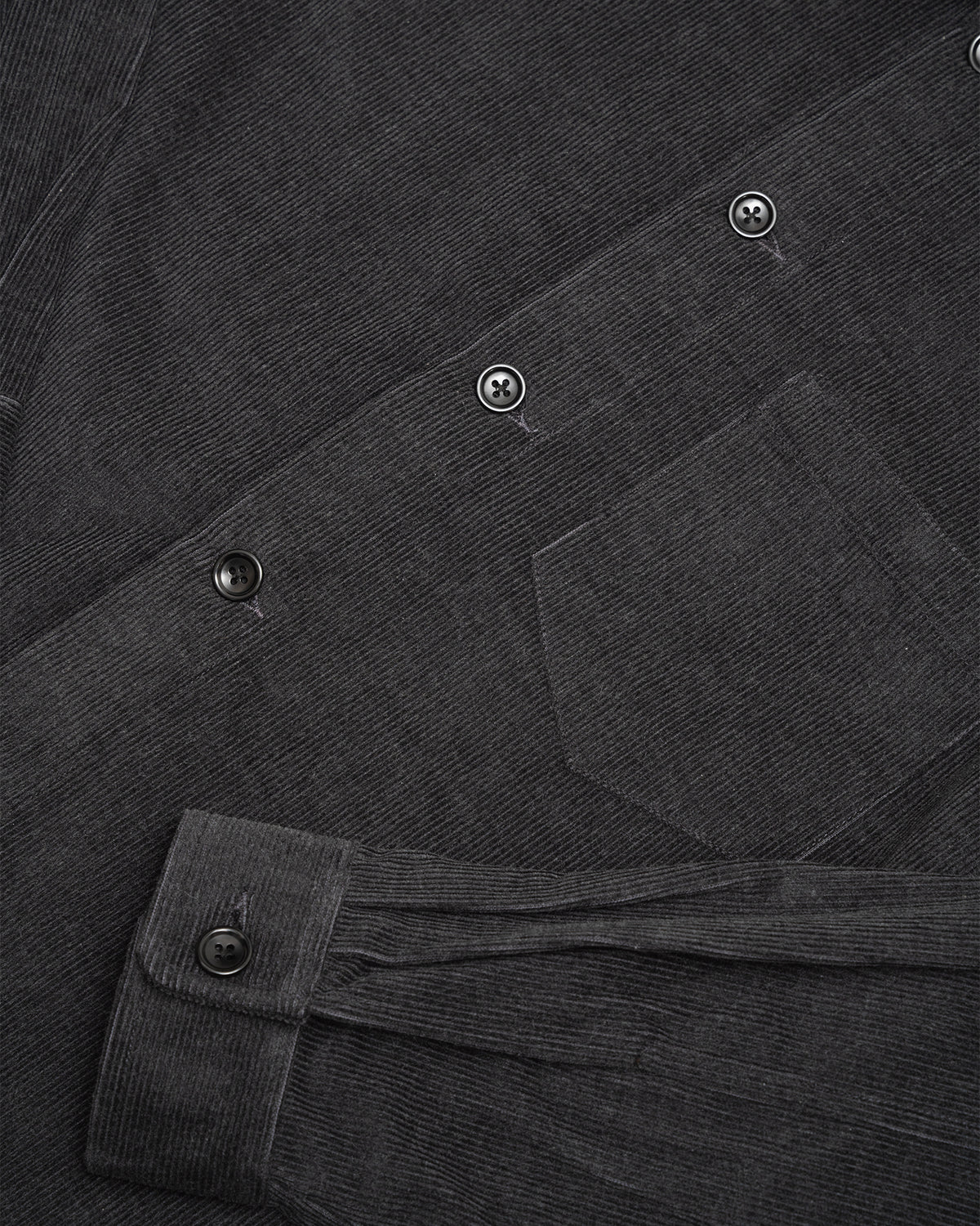TRAVAIL SHIRT - CHARCOAL YARN DYED COTTON CORDUROY