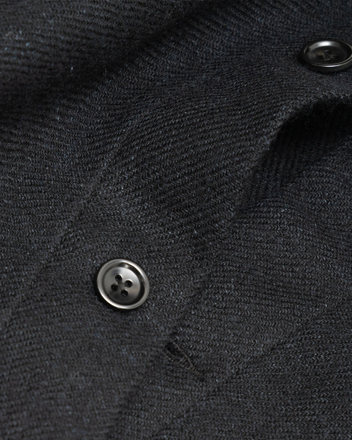 TRAVAIL SHIRT - BLACK SHETLAND WOOL/LINEN TWILL