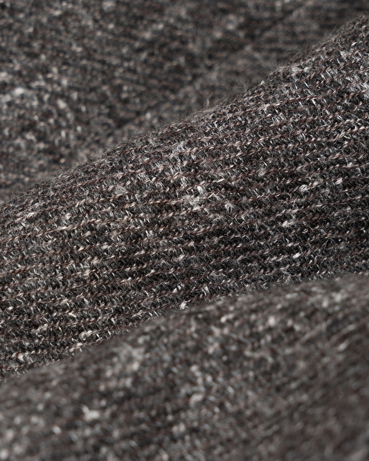 TRAVAIL SHIRT - GREY/BROWN SHETLAND WOOL/LINEN TWILL