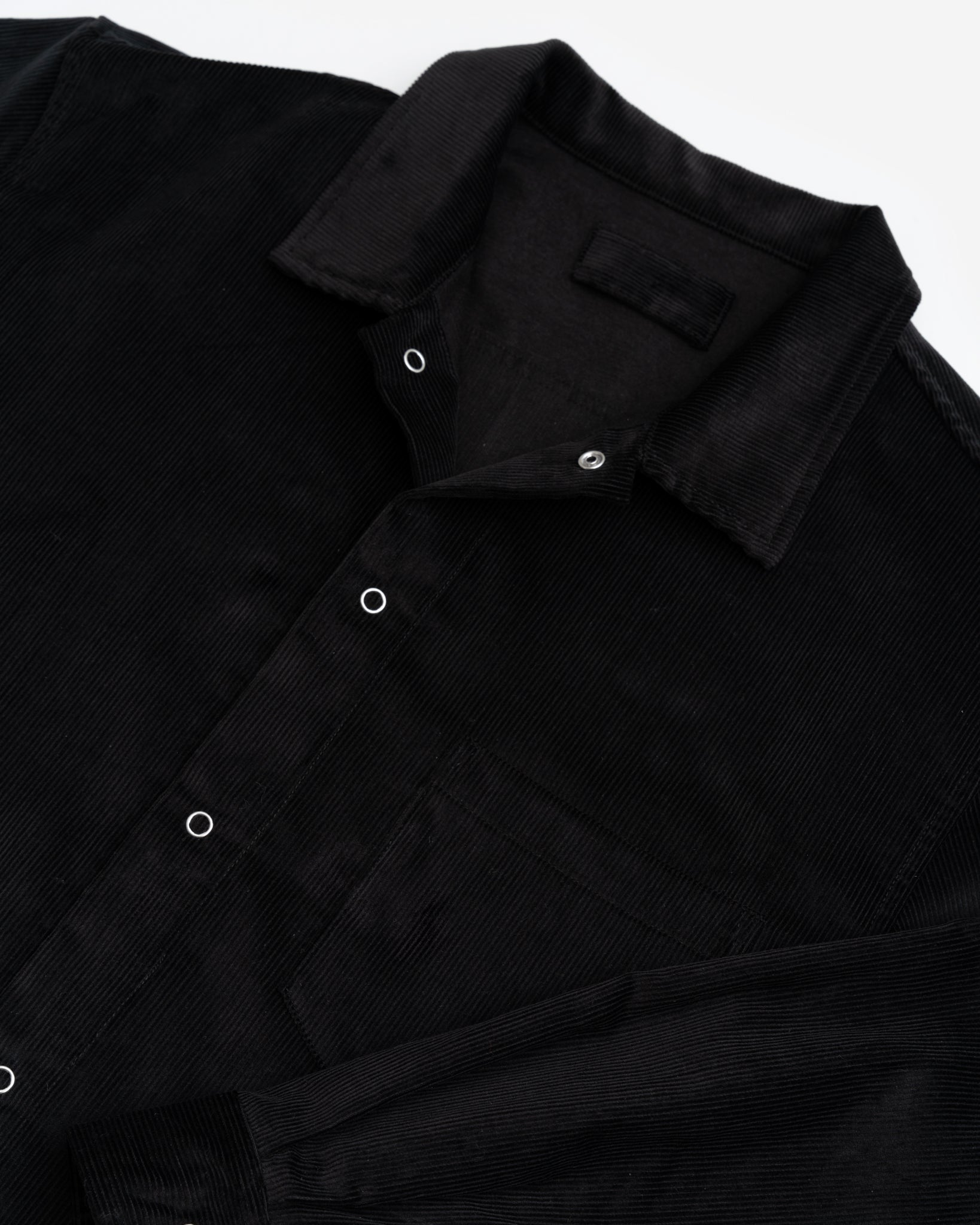 WORKSHOP SHIRT - BLACK COTTON CORDUROY – James Coward