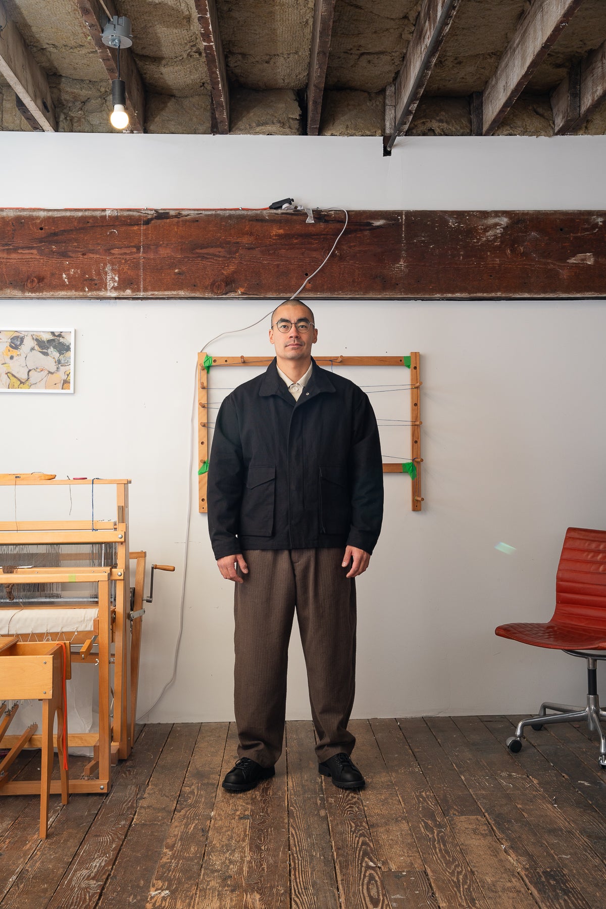 SIX JACKET - BLACK WAXED COTTON/WASHI OXFORD CLOTH – James Coward