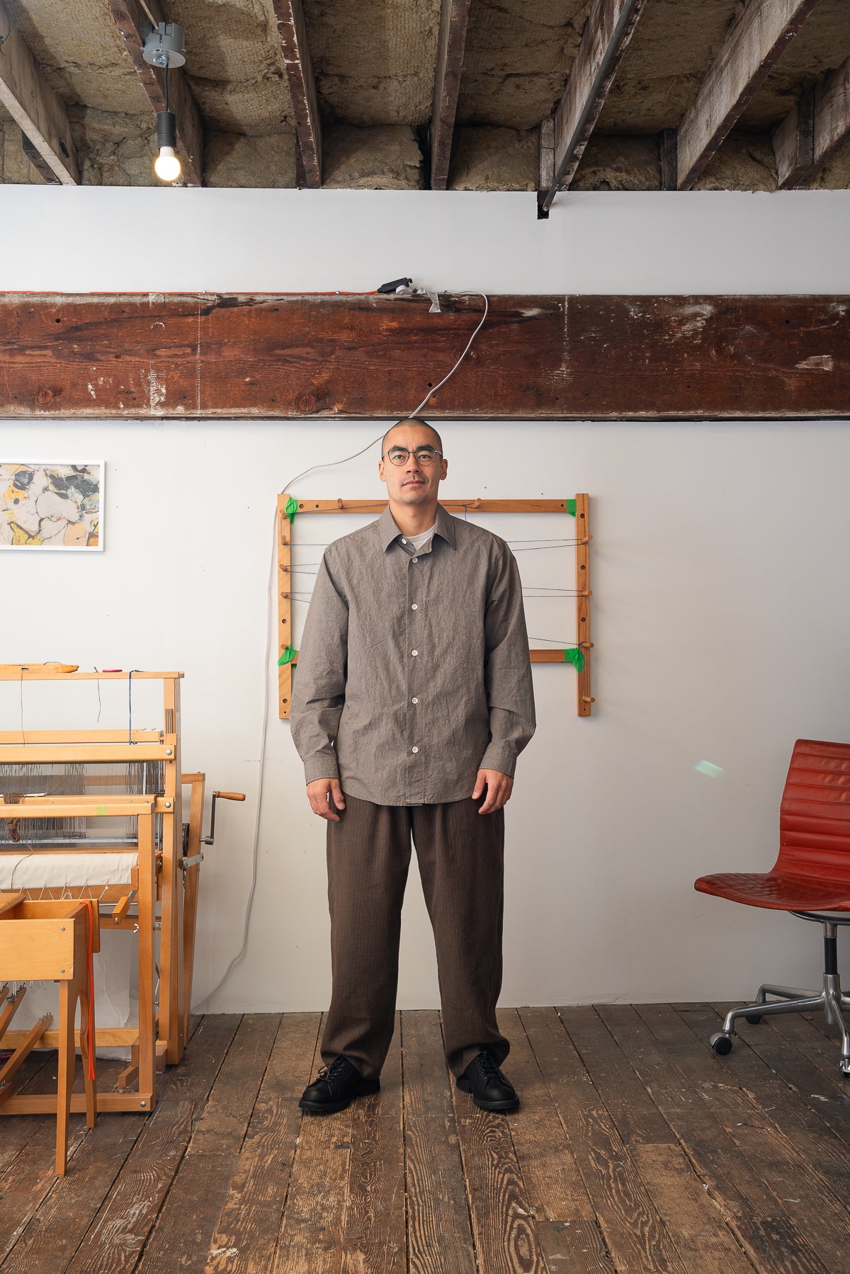 トップス Shirt 87C- Cotton100% Typewriter- Brick FILTER SHIRT - GREY SUN DRIED TYPEWRITER CLOTH – James Coward
