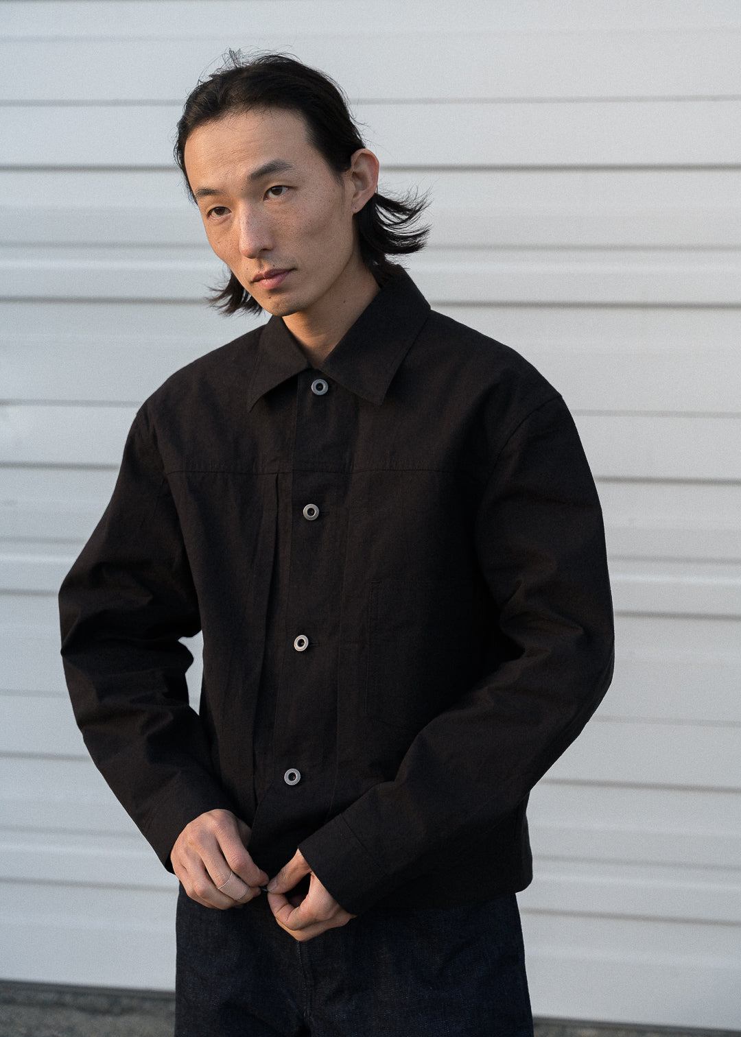 RANGE JACKET - BLACK WEATHER CLOTH – James Coward