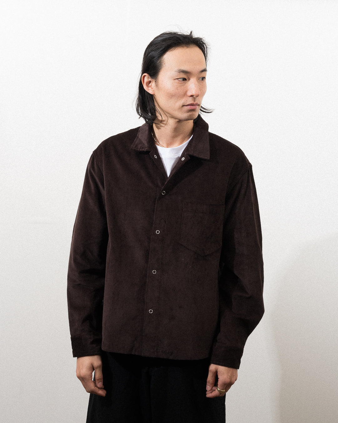 WORKSHOP SHIRT - DARK BROWN COTTON CORDUROY