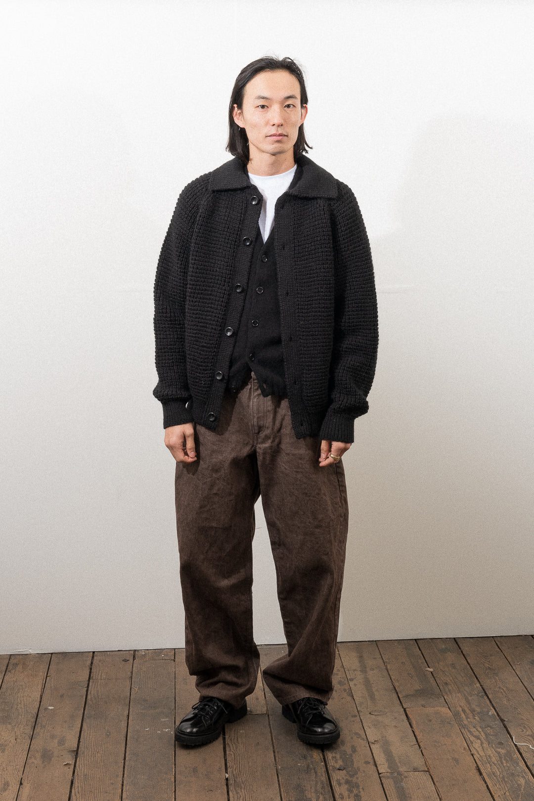 SHETLAND CARDIGAN - BLACK