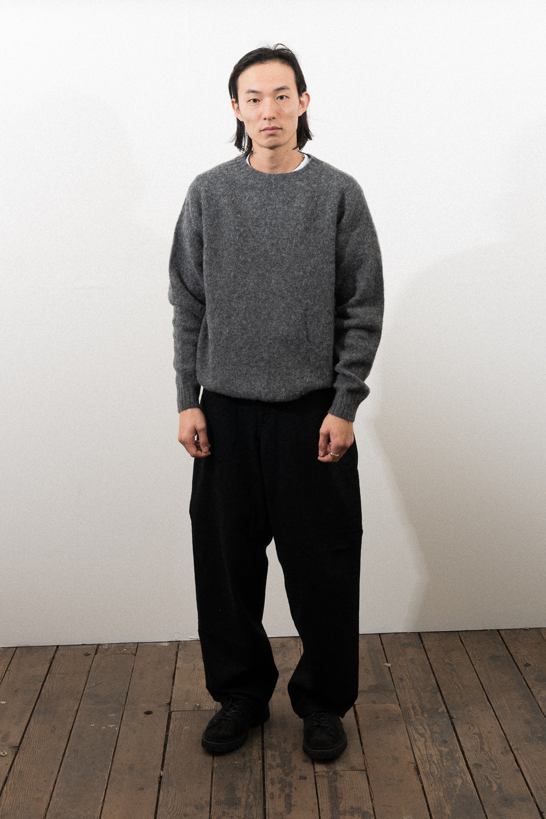 FITZROY SWEATER - DOUBLE BRUSHED ASH