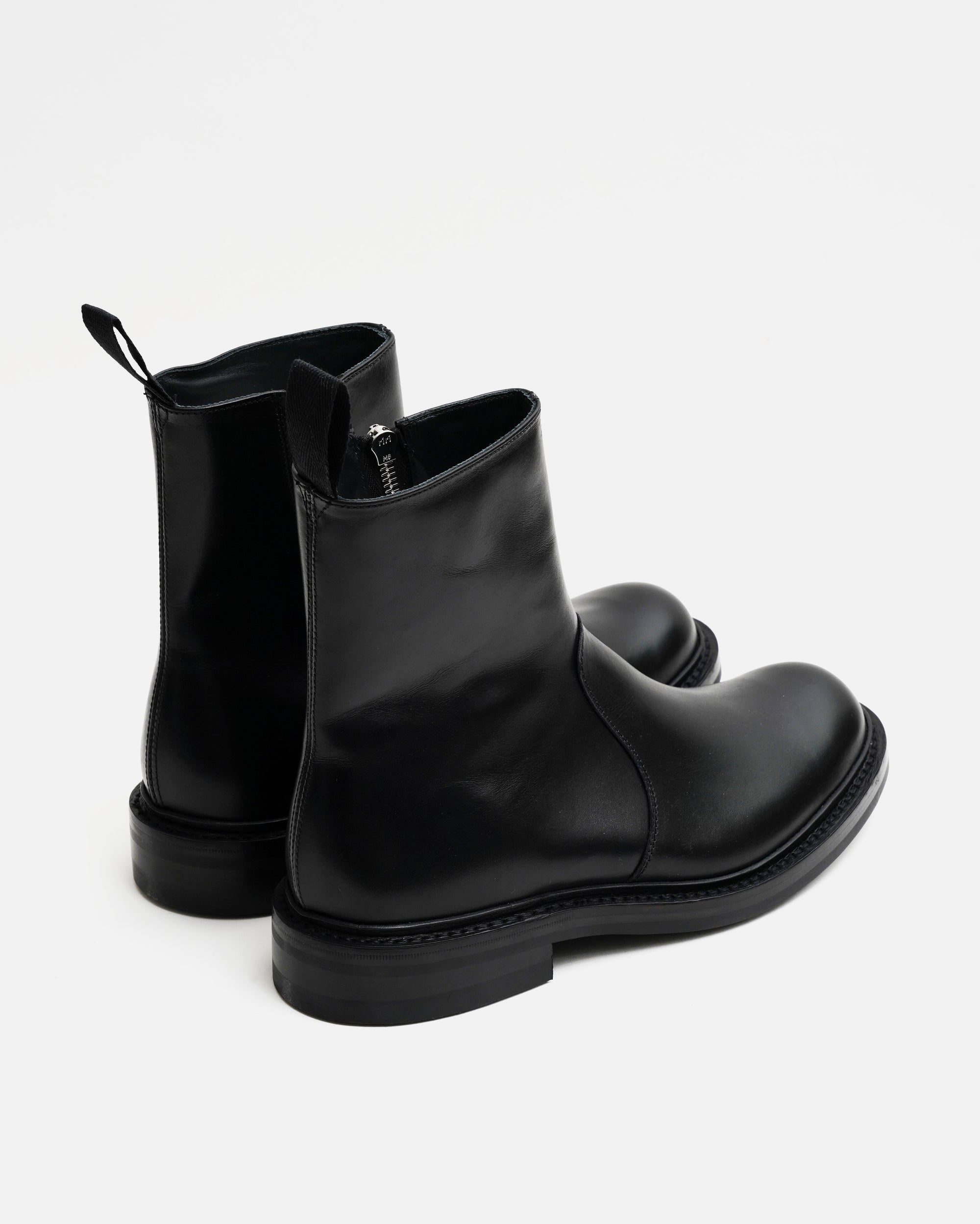 ZIP BOOT - BLACK CALF LEATHER