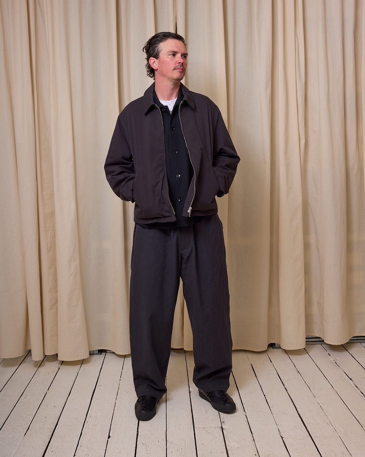 SITE JACKET - CHARCOAL COTTON/WOOL TWILL – James Coward