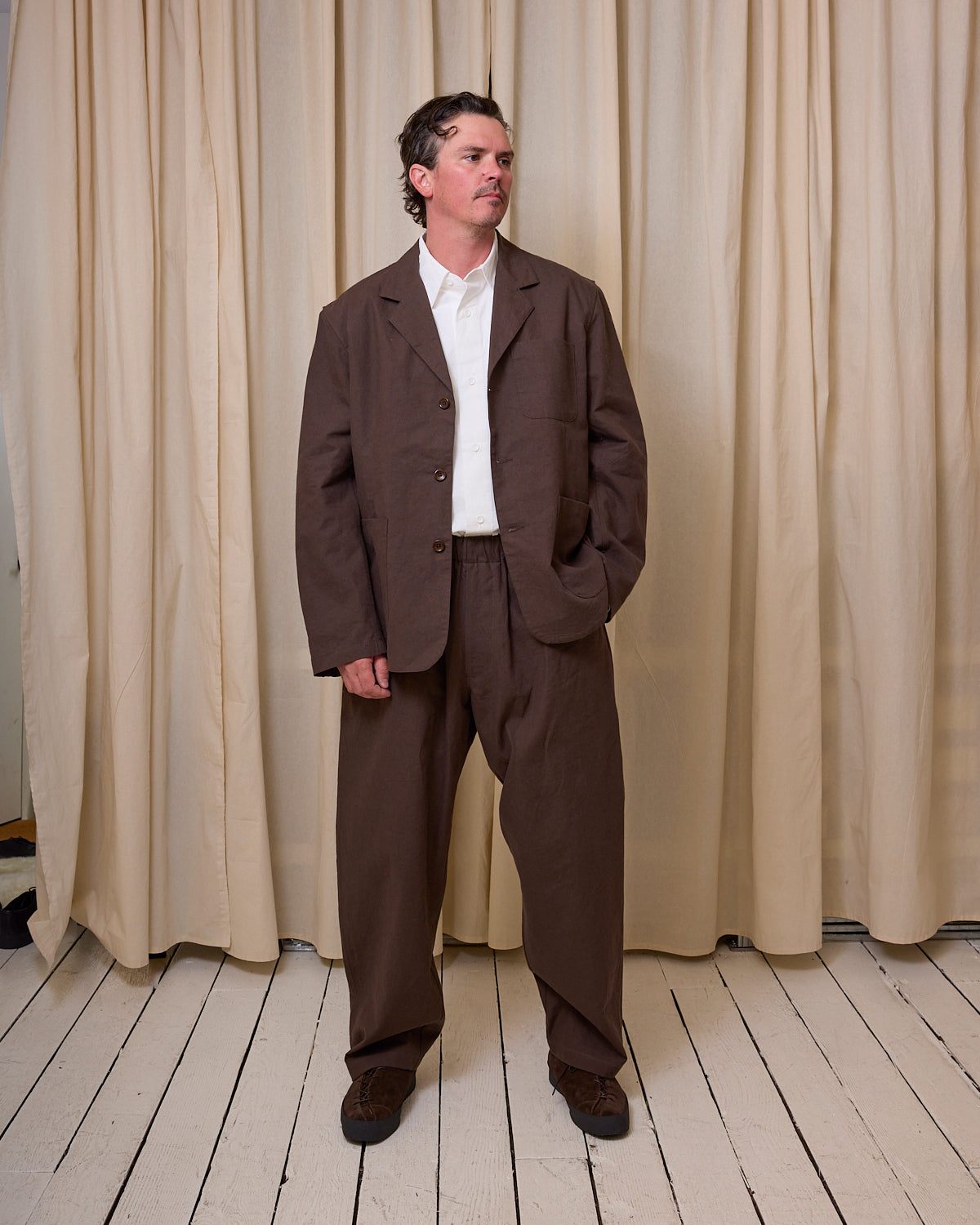 CARRY ON PANT - DARK BROWN OVERDYED CANVAS