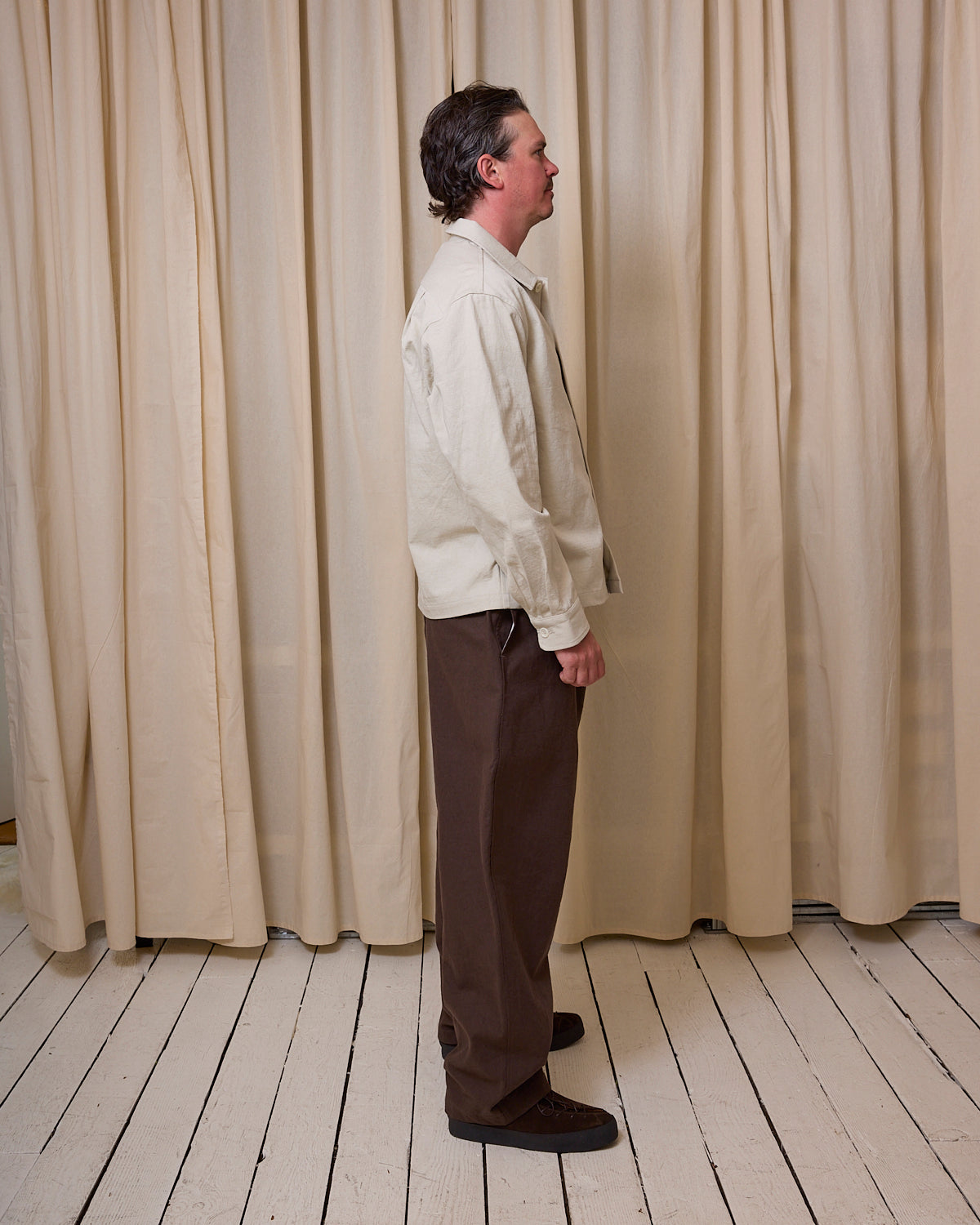 TRAVAIL SHIRT - CLAY DRUM DYED BACK SATIN