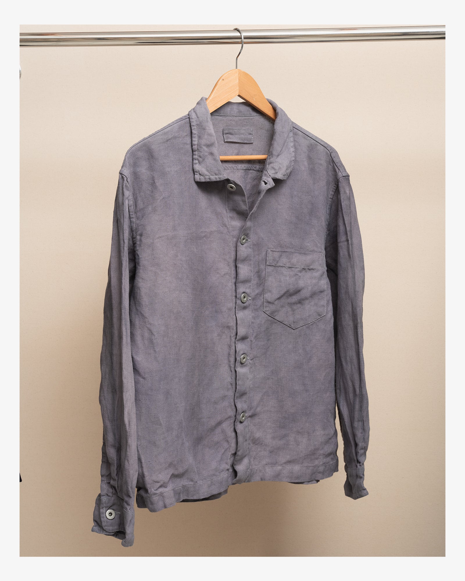 TRAVAIL SHIRT - OVERDYED WELTERWEIGHT LINEN